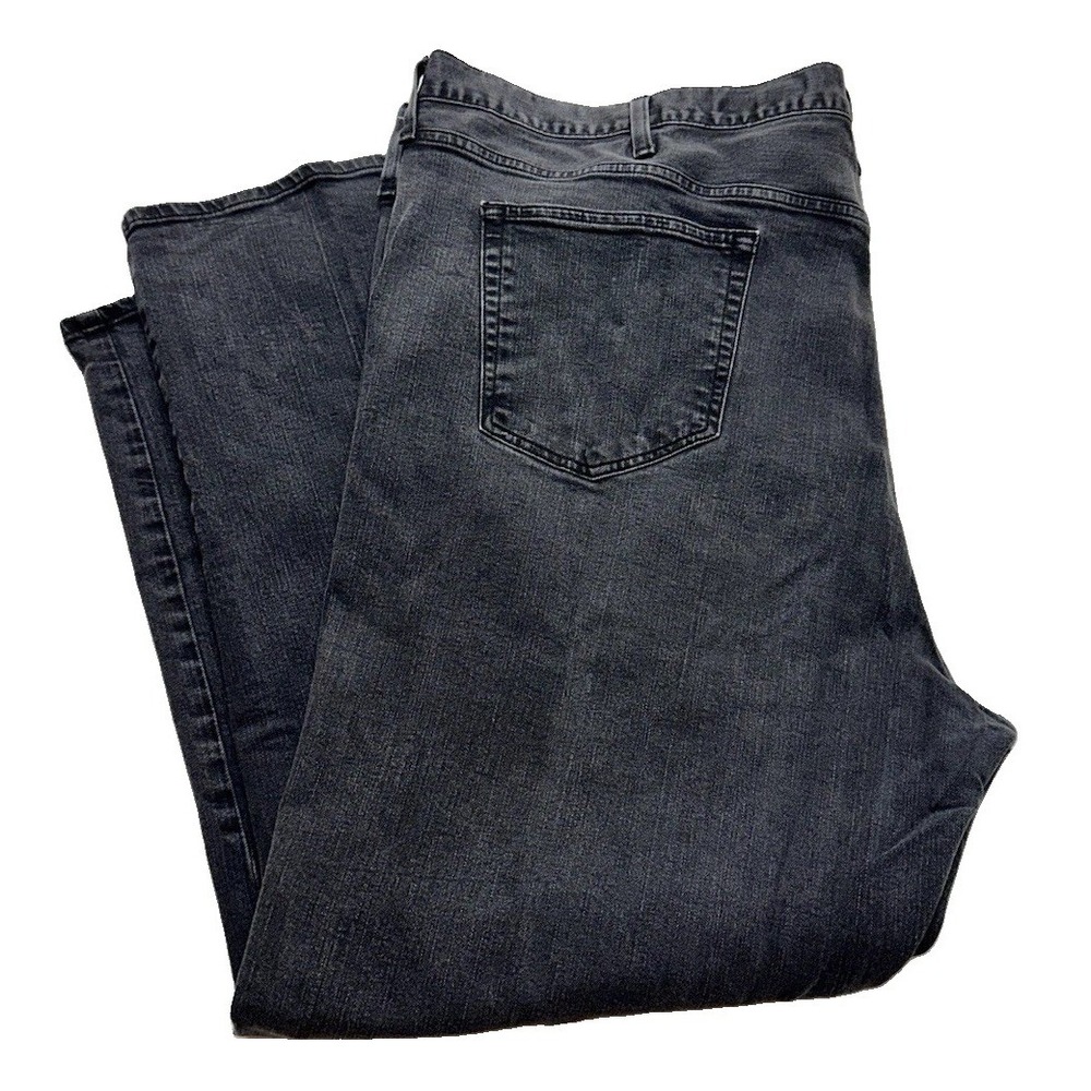Creamier Premium Denim Relaxed Straight 50/32 Jeans Grey Black Washed Men's